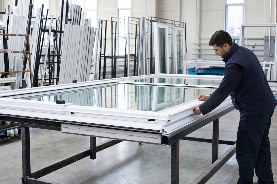 Atölyede sürme PVC sistem imalatı